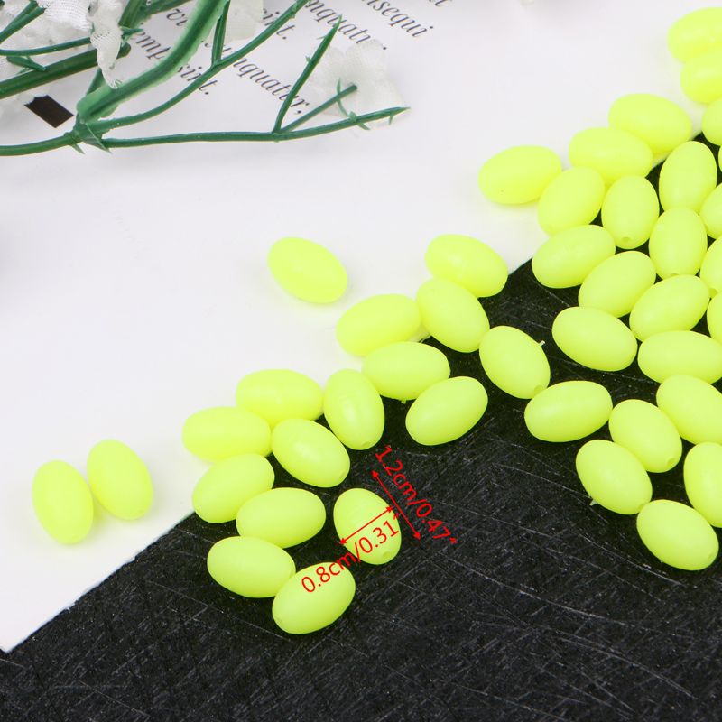 Bộ 100 Phao Nổi Câu Cá Dạ Quang Cứng Hình Oval