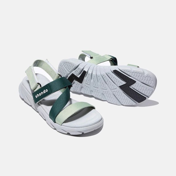 𝐒𝐀𝐋𝐄 salle 9.9 Giày Sandal Shondo Quai Chéo đế xám Ombre xanh lá F6S2140 : . ! new ⁹ * : :