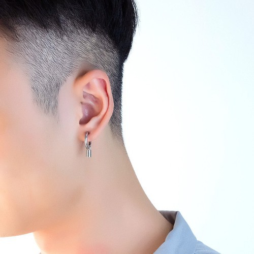 Bông Tai Nam KPOP Khuyên Tròn Titan Không Đen TT 2272 - 1 Cặp