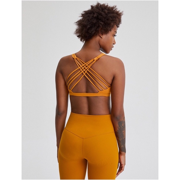 Quần áo tập Gym - Quần áo tập Yoga màu vàng  có thể ghép set.