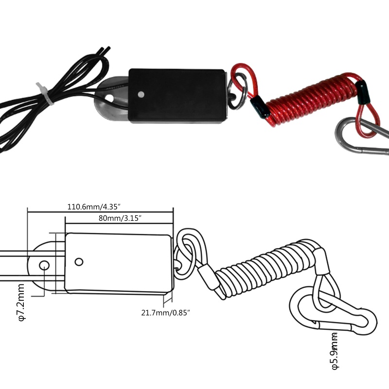 ✿ Công Tắc Điện Từ 4ft Breakaway Kèm Công Tắc Phanh Cho Xe Moóc