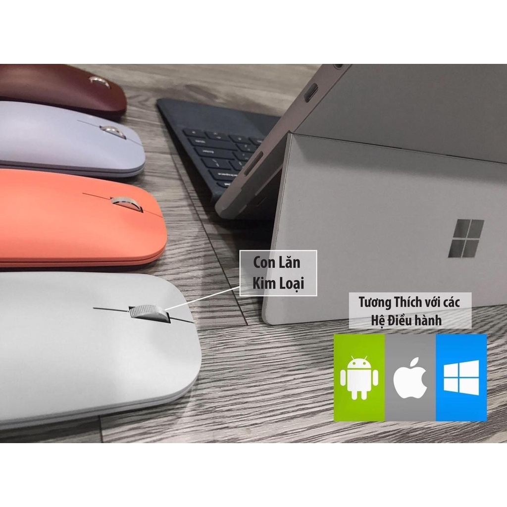 (Mới) Microsoft Surface Mouse bluetooth-Chuột macbook, surface,laptop microsoft chính hãng kết nối không dây-(nhiều màu)