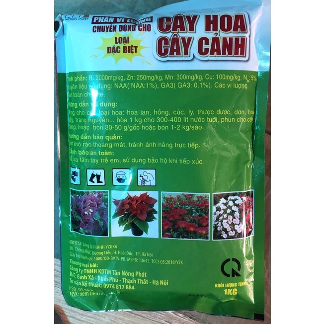 Phân vi lượng chuyên dùng cho cây hoa - cây cảnh gói 1 kg