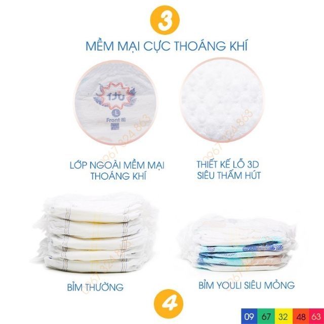 Bỉm YOULI Xanh Cao Cấp /quần S112/M88/L84/XL80