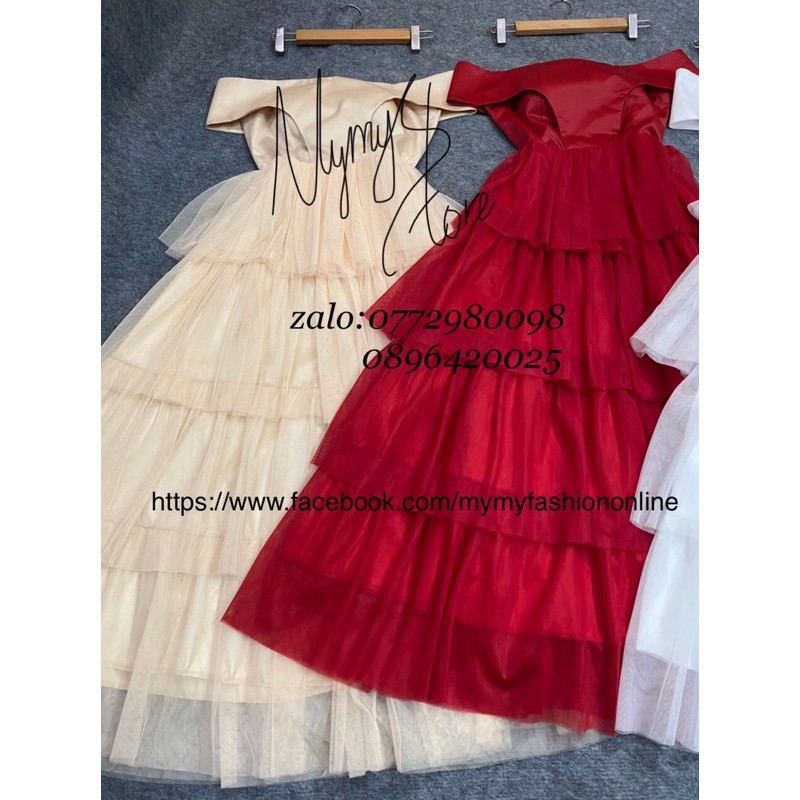 Kèm ảnh/video thật - ĐẦM XOÈ BẸT VAI XẾP TẦNG SANG TRỌNG - MS236V | BigBuy360 - bigbuy360.vn