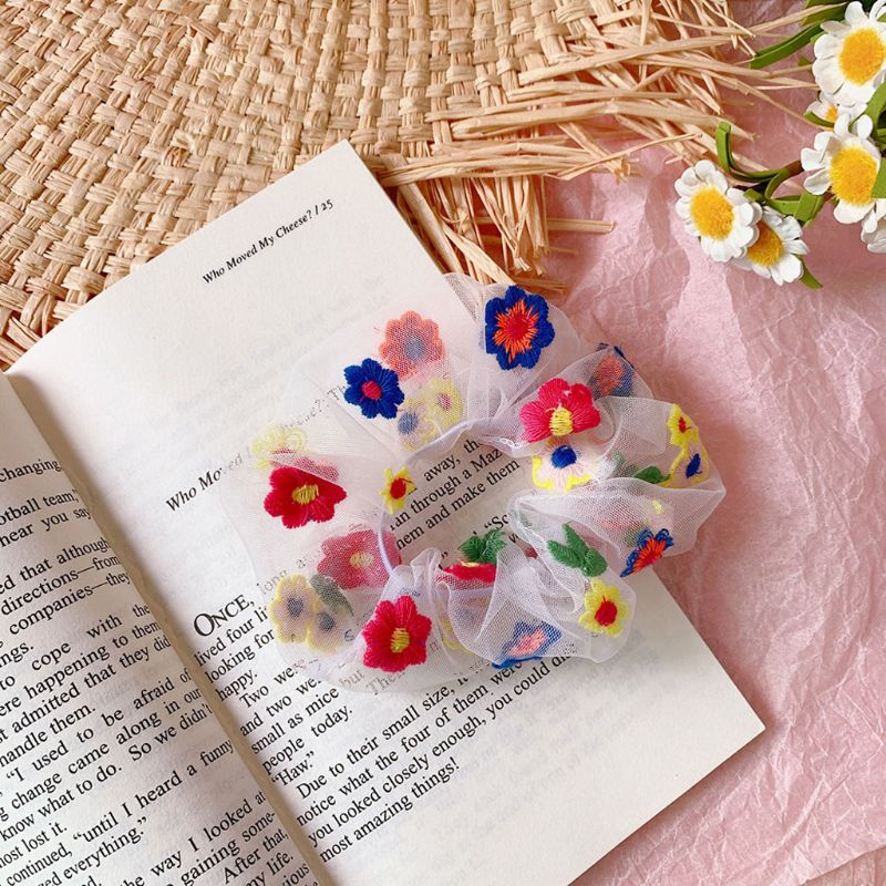 Dây Cột Tóc Đuôi Ngựa In Họa Tiết Hoa Cúc Xinh Xắn Thời Trang Giá Đỡ