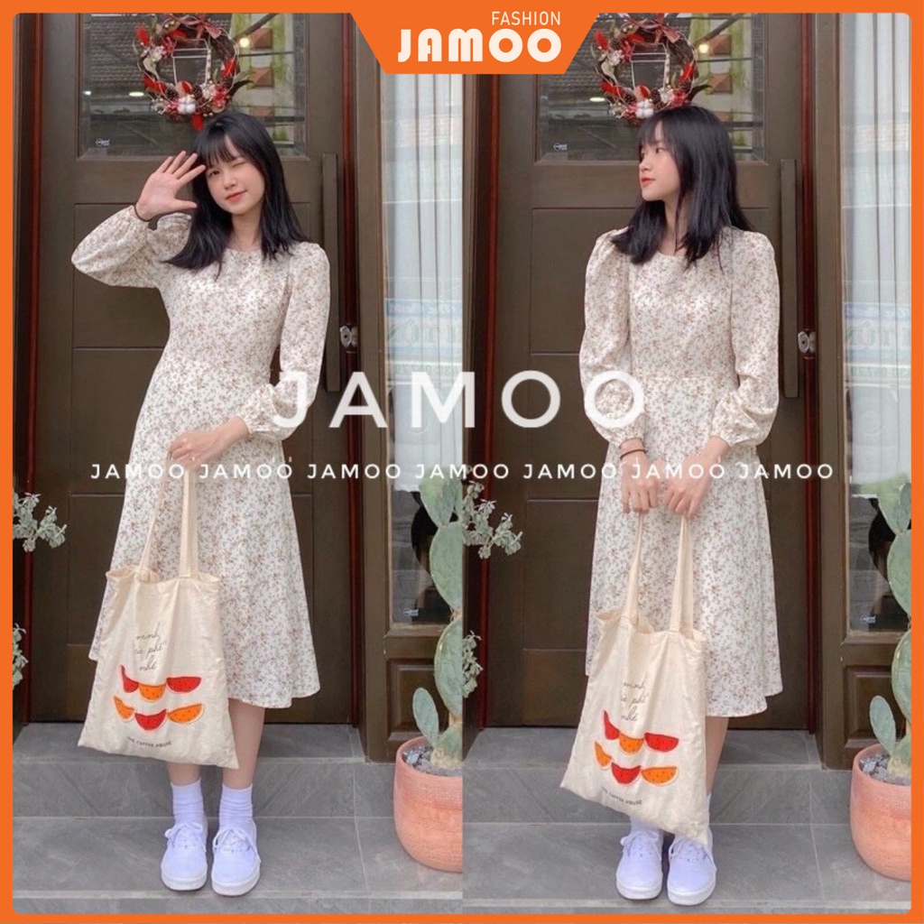 ĐẦM NỮ HOA CỎ ,VÁY HOA CỎ VINTAGE DÁNG DÀI JAMOO (ảnh thật/sẵn)