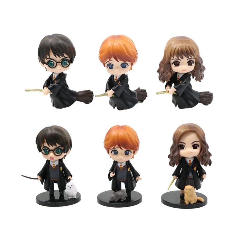 Bộ 6 nhân vật Harry Potter phong cách Chibi siêu đáng yêu 10cm-Mẫu 1