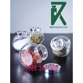 Hũ thuỷ tinh nghiêng nắp bạc 50ml