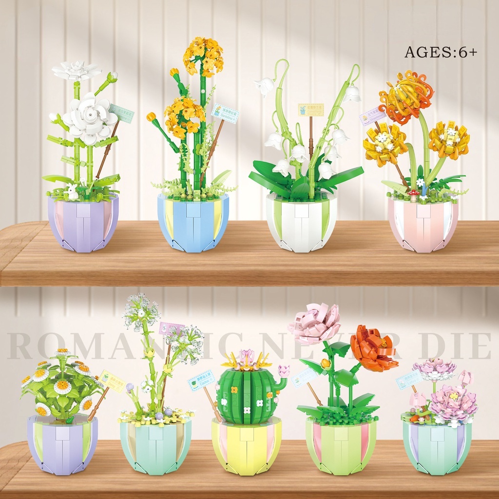 Mô Hình Đồ Chơi Lắp Ráp Chậu Cây Sen 2084