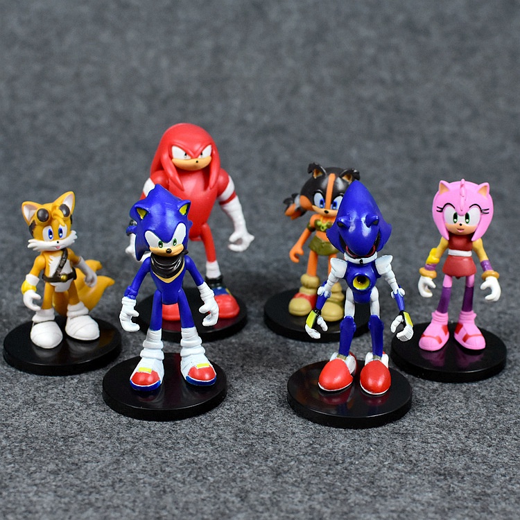 Bộ 6 Mô Hình Nhân Vật Sonic the Hedgehog Bằng Kim Loại Kèm Hộp Quà