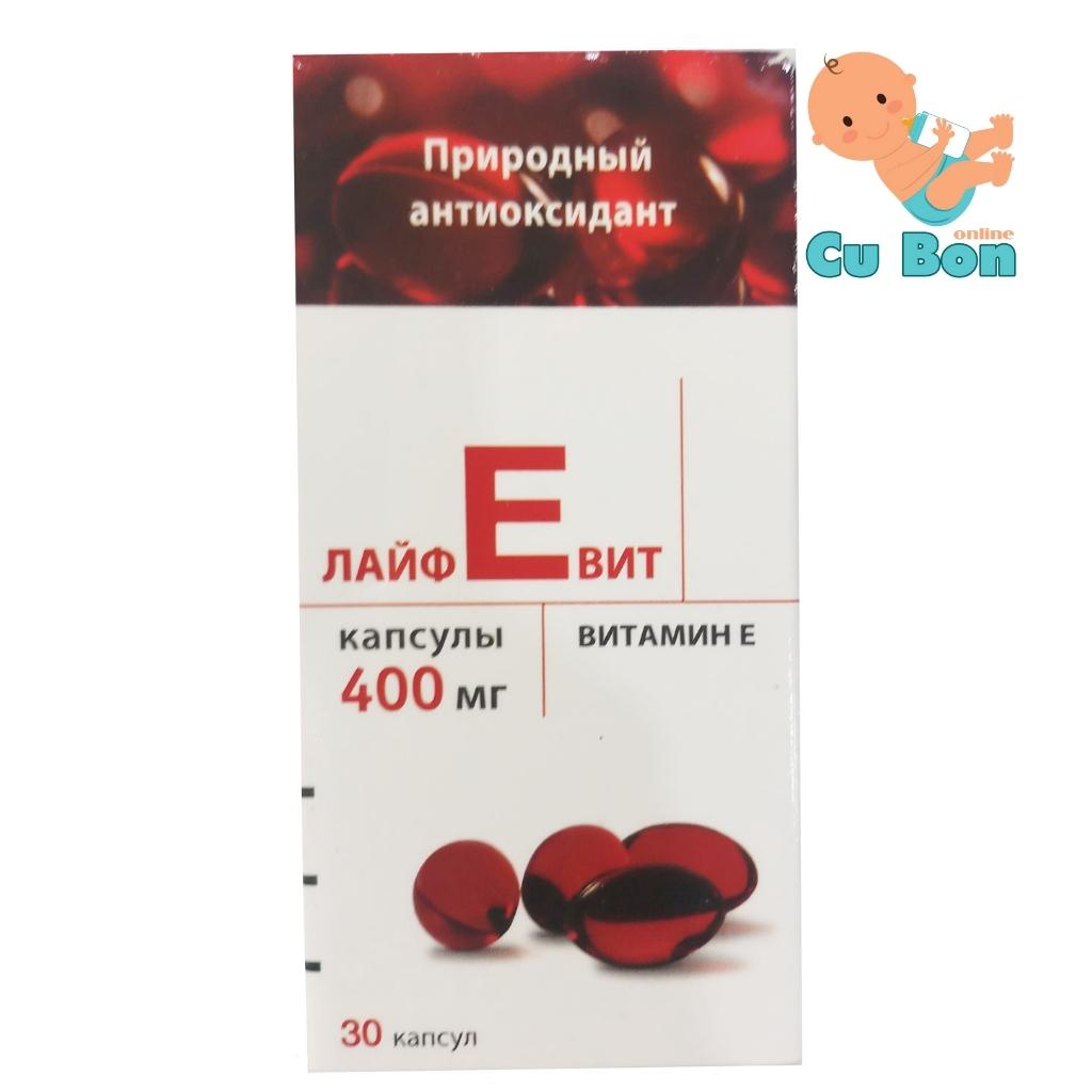 Vitamin E đỏ Nga 400mg 30 viên tốt cho sức khỏe đẹp da chống lão hóa tốt cho mắt