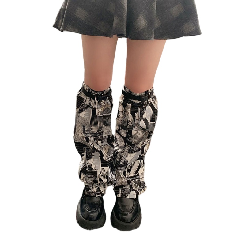 Xiangbao Giày Bốt Cao Đến Đầu Gối In Họa Tiết Anime Tokyo Geisha Phong Cách Punk Gothic Nhật Bản Harajuku Ấm Áp Cho Nữ