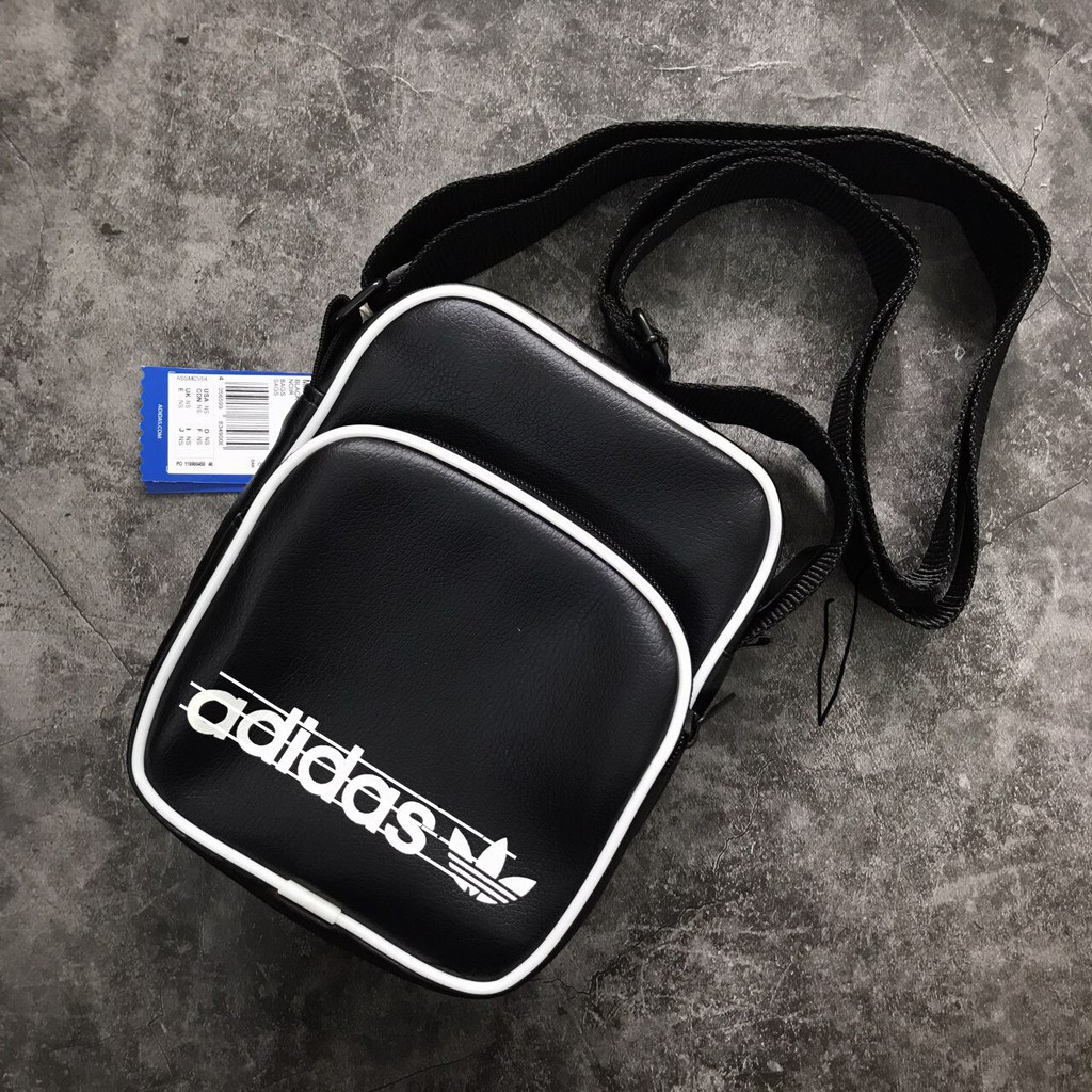 Túi Adidas đeo chéo mini bag vintage đen XUẤT DƯ FULL TEM TAG CODE | DH1006