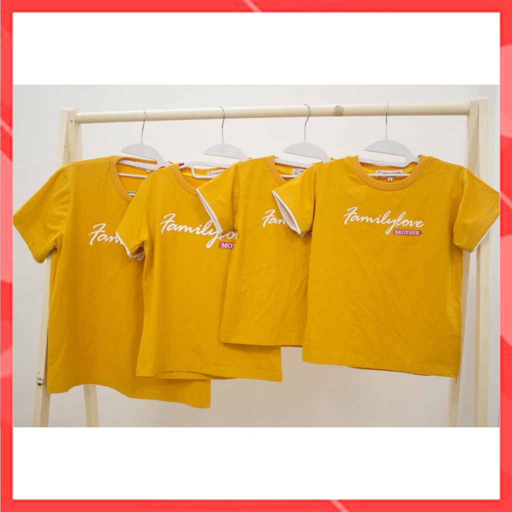 Áo gia đình Familylove - Đồng phục gia đình chất liệu cotton 100% siêu mềm mịn in chữ Familylove