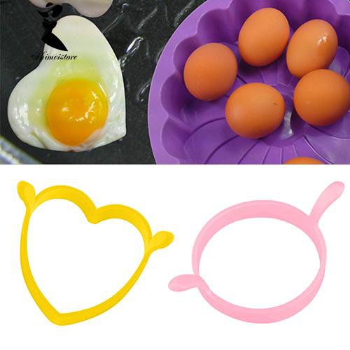 Khuôn Chiên Trứng Hình Tròn / Trái Tim Bằng Silicone