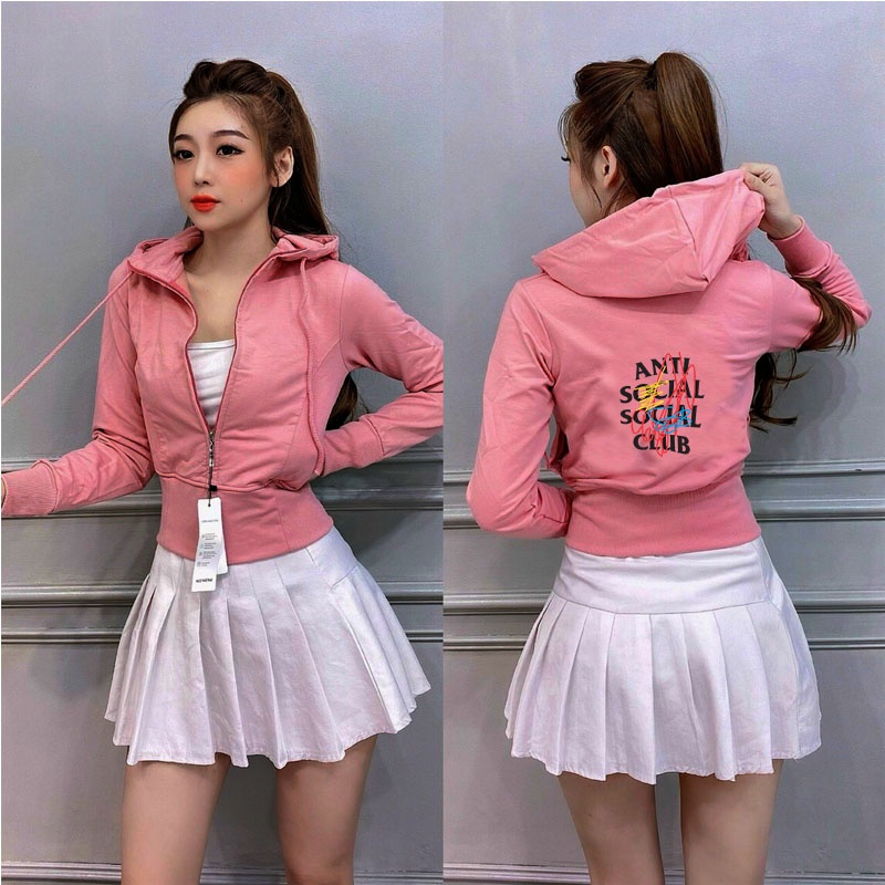 áo khoát nữ croptop hình in freesize 54kg - cn77