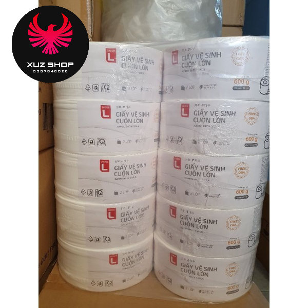 (600g)Khăn giấy cuộn 2 lớp cuộn lớn Lotte Hàn Quốc