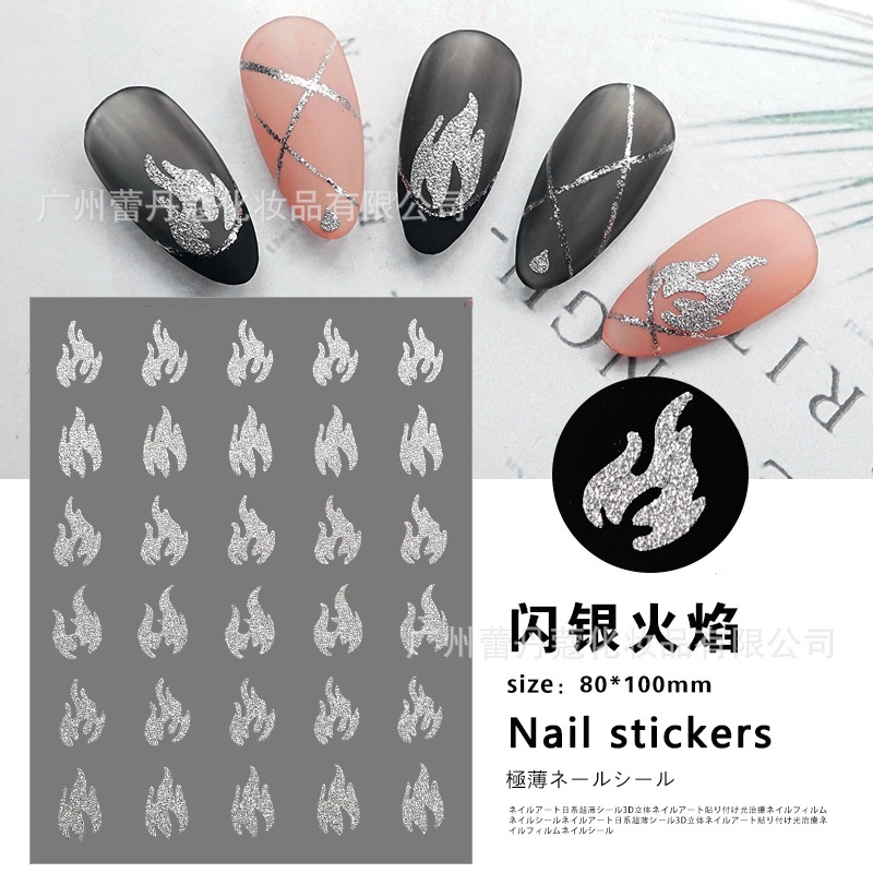 Sticker dán móng nail, Stick nhũ flash đủ mẫu siêu HOT móng đẹp lung linh