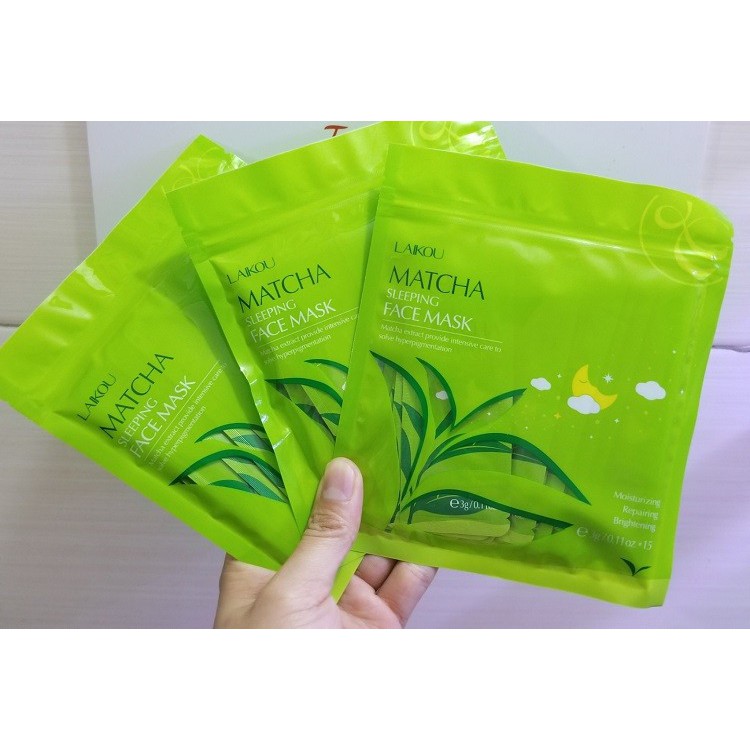 💥Mẫu Dùng Thử 💥 Miếng Mặt Nạ Ngủ Trà Xanh Matcha Dưỡng Trắng Da Ban Đêm