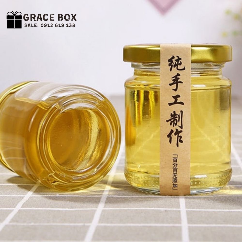 {Giá Sỉ} Combo 10 Lọ Thuỷ Tinh Chưng Yến, Làm Sữa Chua Nắp Thiếc 75ml - Bao Bì Grace Box