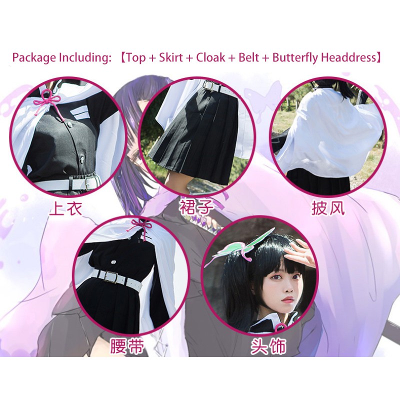 Set trang phục hóa trang nhân vật hoạt hình Kimetsu No Yaiba Tsuyuri Kanao Shinobu (có bán lẻ) | BigBuy360 - bigbuy360.vn