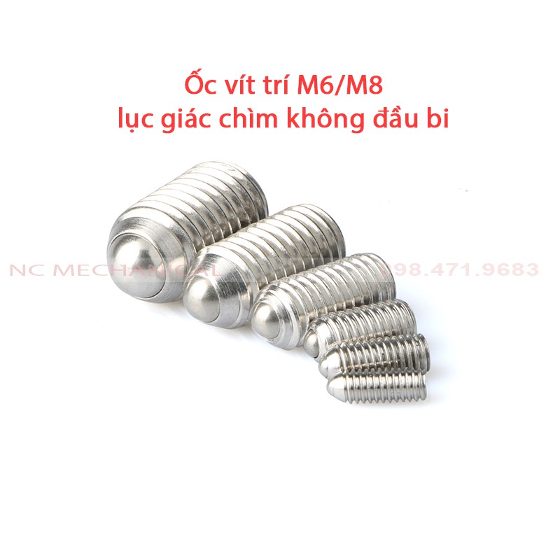 Ốc vít trí Inox 304  M6/M8 lục giác chìm không đầu bi