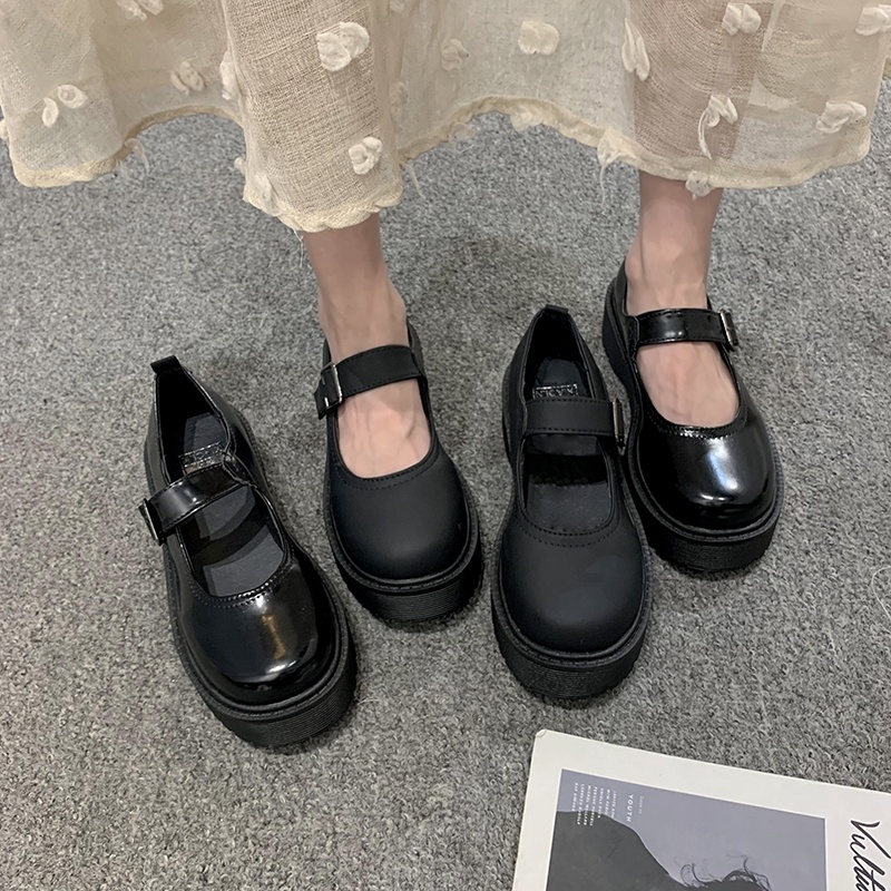 Giày Lolita Trơn Gót Vuông - Đế cao 3-5cm Uzzang quai ngang - Giày Vintage cực êm - LING ORDER