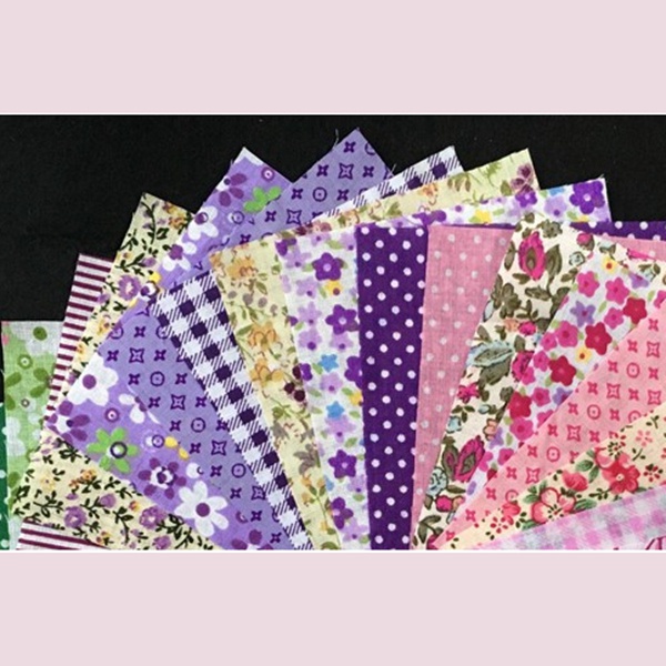Bộ 60 miếng vải cotton 10cmx10cm may vá quần áo