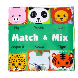 Sách vải ghép hình con vật/ động vật Mix and Match