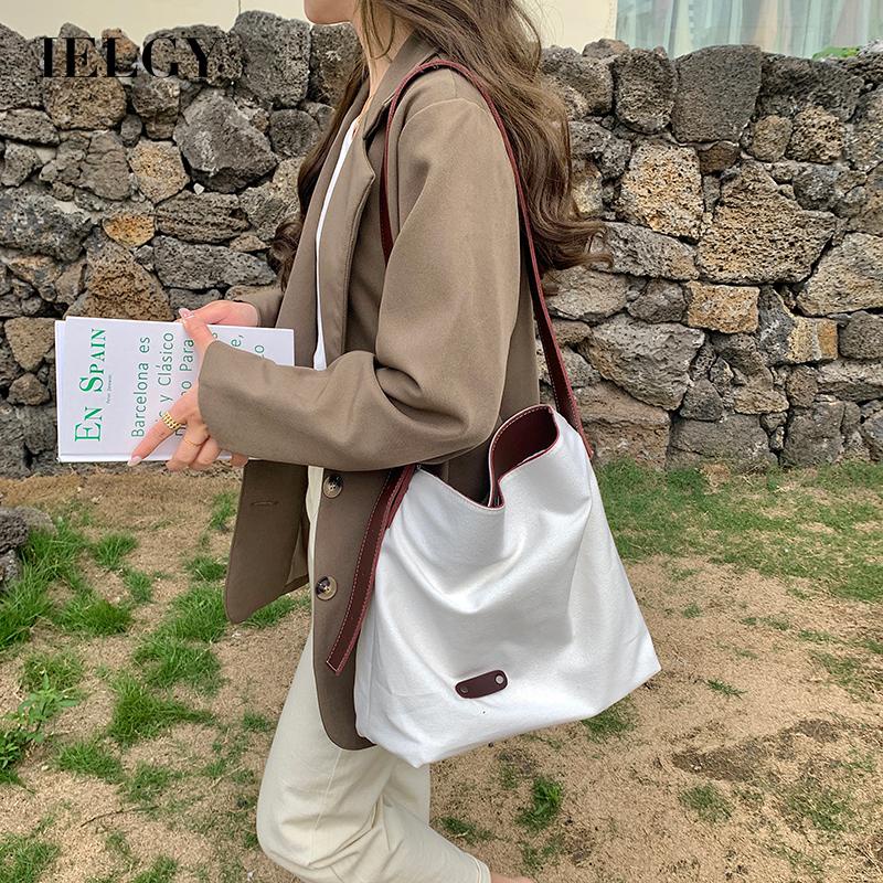 IELGY Túi Xách Đeo Vai Bằng Vải Cỡ Lớn Thời Trang Dành Cho Nữ