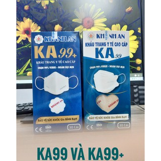 30 cái Khẩu trang y tế 4D Khánh An KA99 KA99+ ngăn vi khuẩn 99% ôm sát khuôn mặt không lem son và rất dễ thở