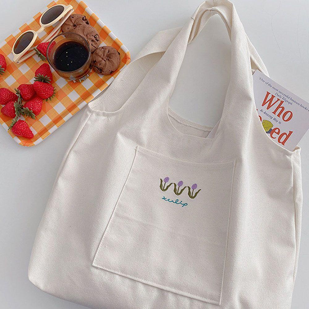 Túi Xách Canvas Họa Tiết Cầu Vồng Phong Cách Nhật Bản