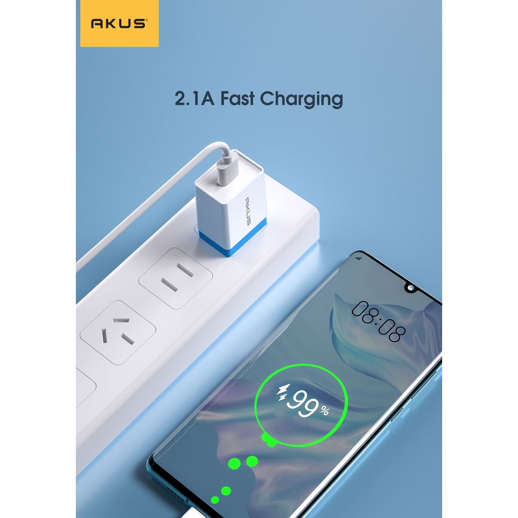 CỦ SẠC AKUS 2.4A - S39 Hàng chính hãng - Bảo hành 12 tháng - Akus