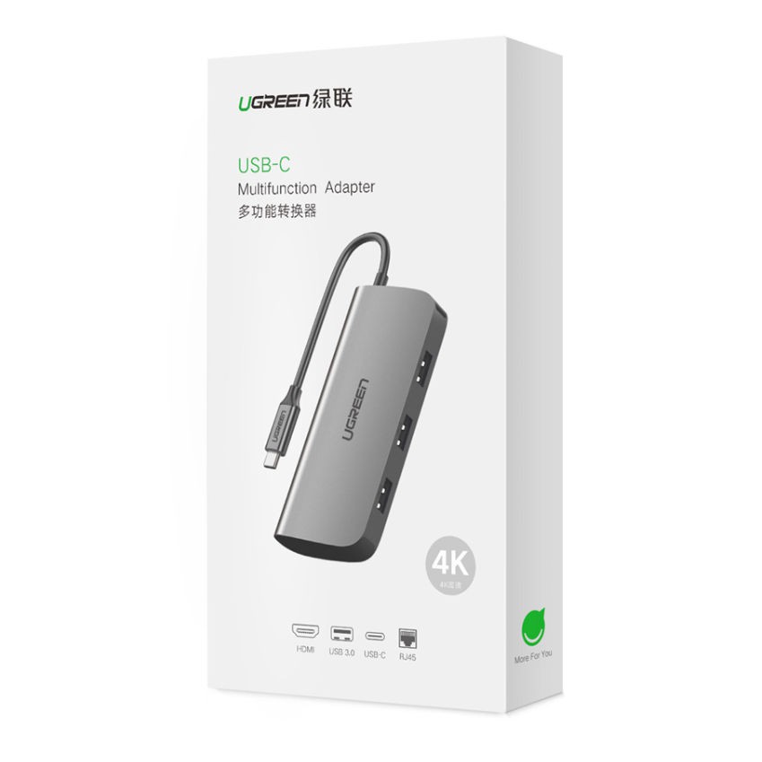 Hub chuyển đổi đa năng UGREEN CM212 50771 3 cổng USB3.0, USB-C (60W PD), HDMI