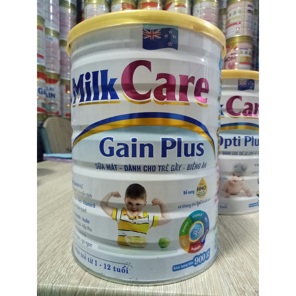 Sữa tăng cân milkcare Gain Plus lon 900g - Tăng cân hiệu quả cho trẻ gầy, biếng ăn