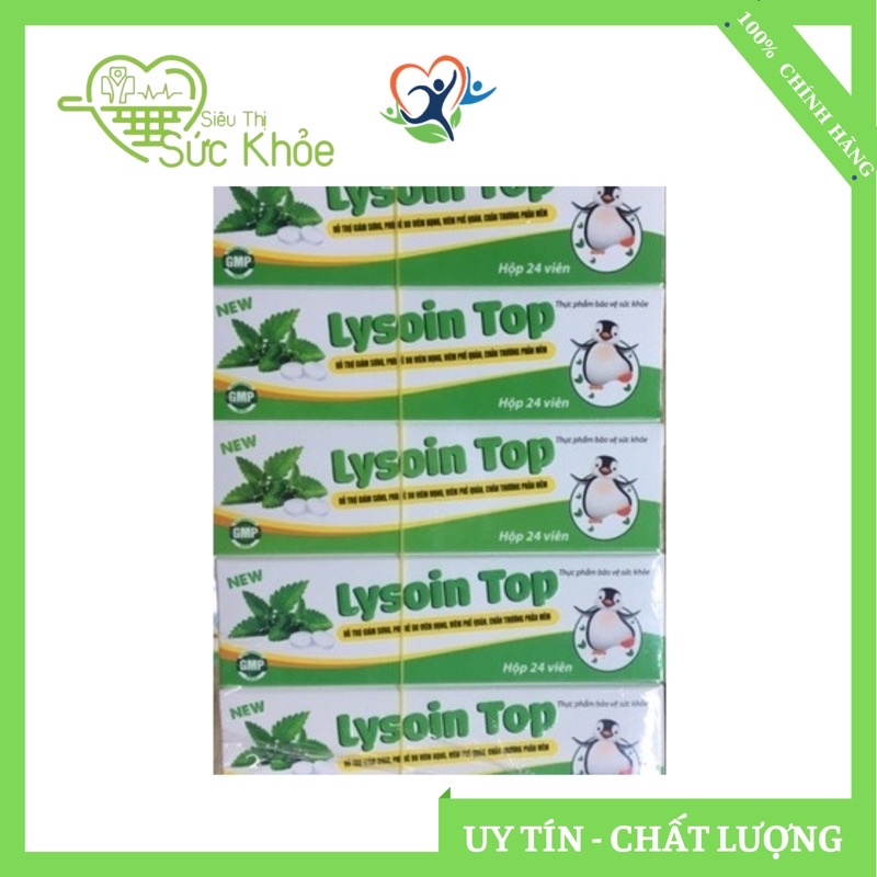 Viên ngậm Lysonin top Hỗ trợ giảm sưng, Viêm Họng, Viêm phế quản