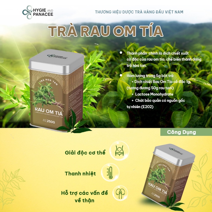 Trà Rau Om Tía Hygie 50g/250g thanh nhiệt, giải độc, detox cơ thể