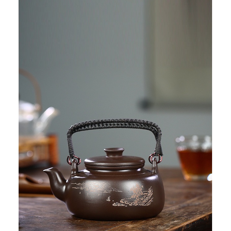 Ấm Tử Sa Nghi Hưng Đề Lương Lạc Trường 770 ml (Tử Nê)