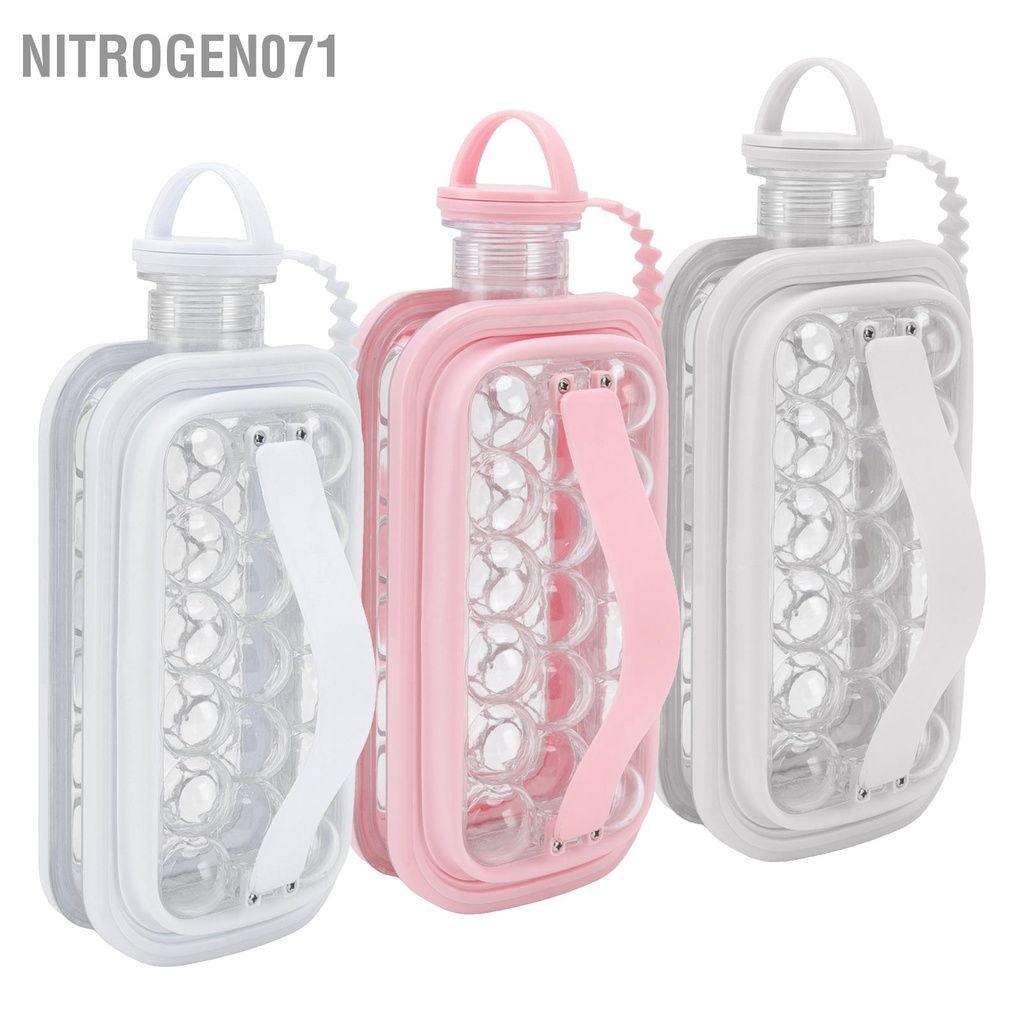 ❤️ Nitrogen071 Khay làm đá viên tròn, thạch bi thông minh có nắp đậy Máy làm đá có thể gập lại Ấm đun nước bằng nhựa silicon di động Khuôn chai để sử dụng tại nhà