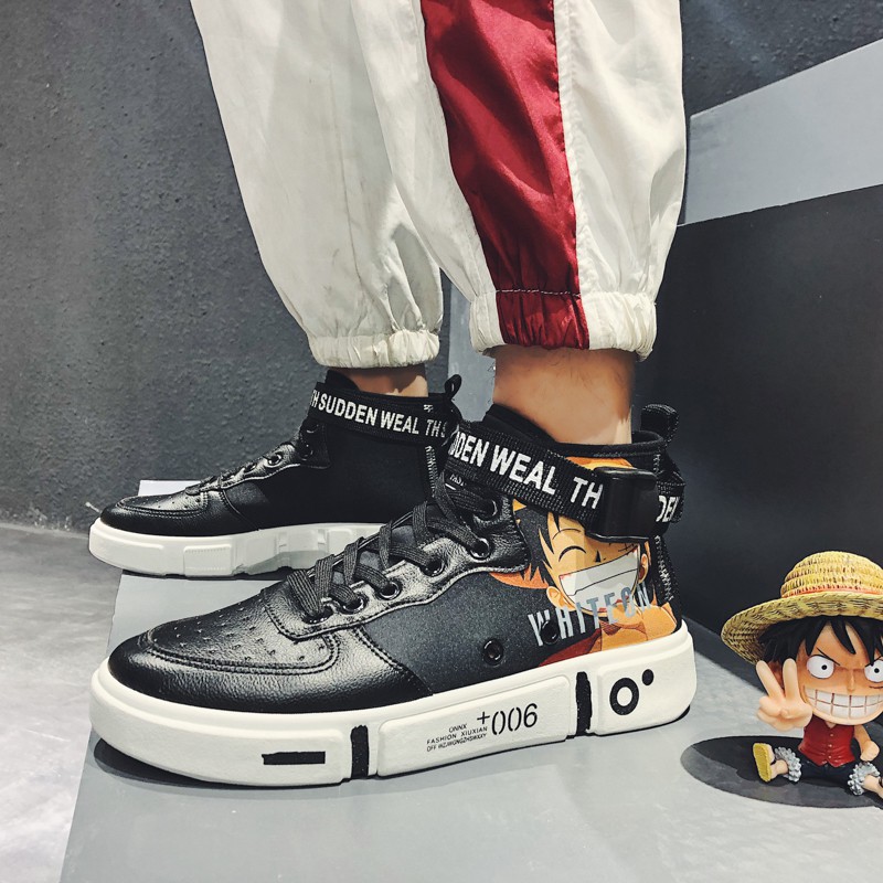 Giày Thể Thao Nam Siêu Nhẹ Thoáng Khí In Hình Luffy One Piece