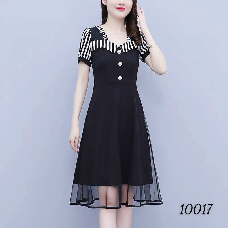 Đầm suông phối lưới sang chảnh - thời trang nữ duyên dáng công sở cho các chị em KME FASHION