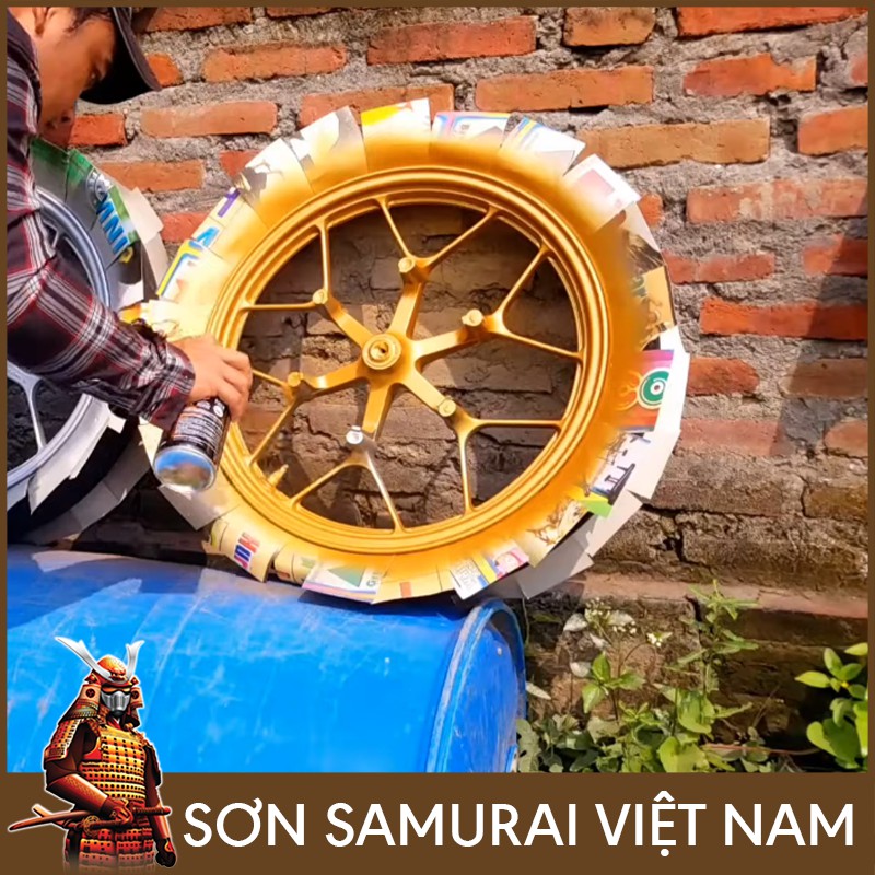 Son màu vàng ánh kim 123 sơn Samurai