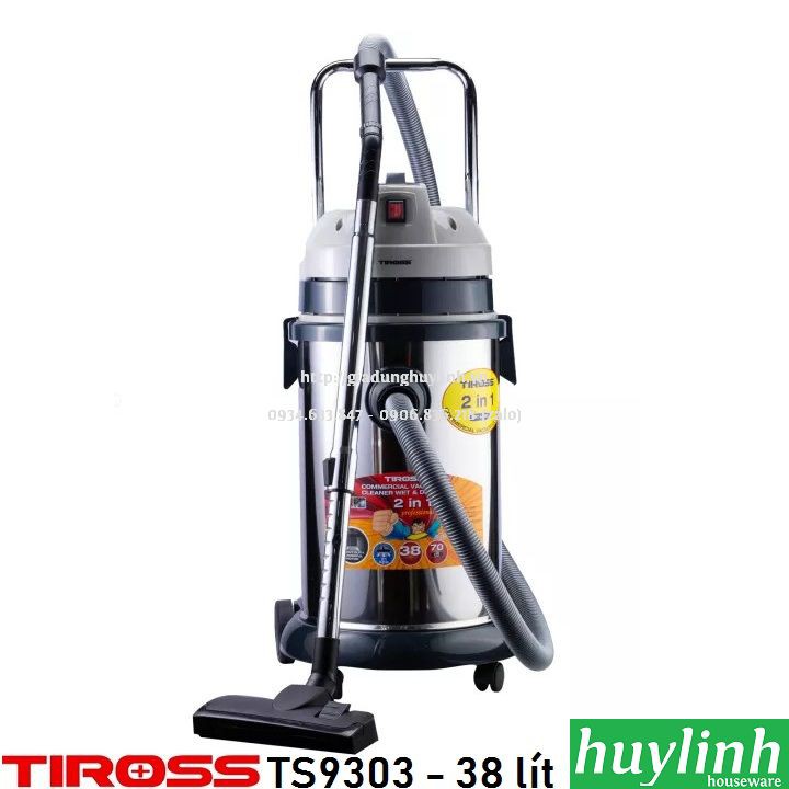 Freeship Máy hút bụi công nghiệp Tiross TS9303 - 38 lít - Malaysia