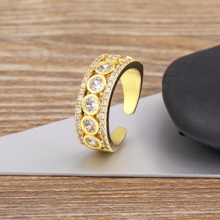 Nhẫn Đính Hôn Nhiều Lớp Đính Đá Zircon Sang Trọng