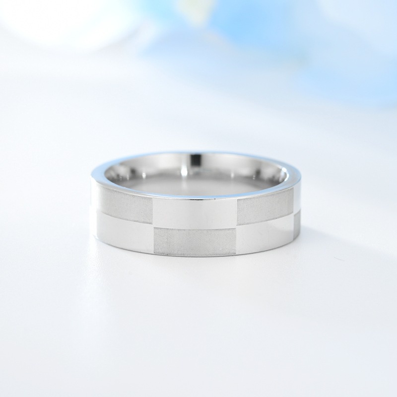 Nhẫn Thép Titan 6mm Thiết Kế Đơn Giản Thời Trang Cho Nam