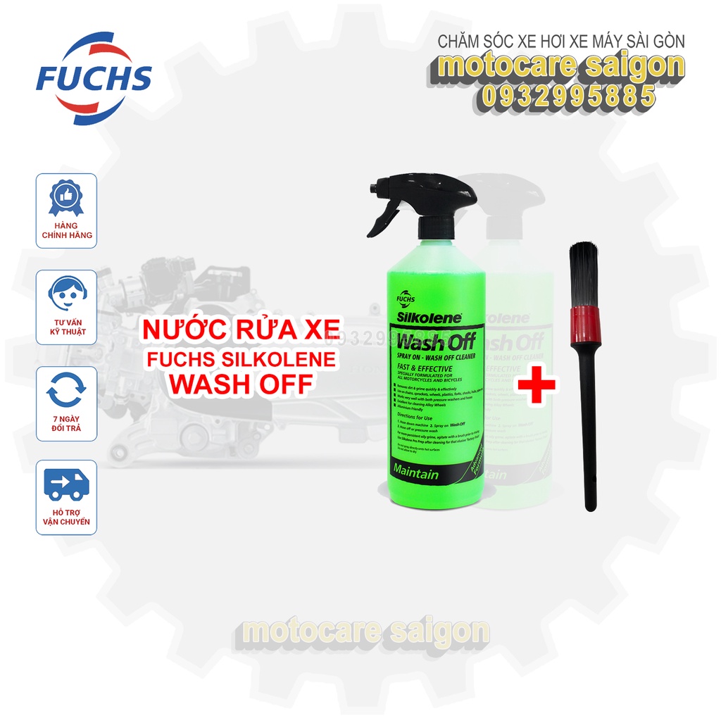 [Tặng vòi xịt] Nước rửa xe xà bông rửa xe Fuchs Silkolene Wash Off 1L