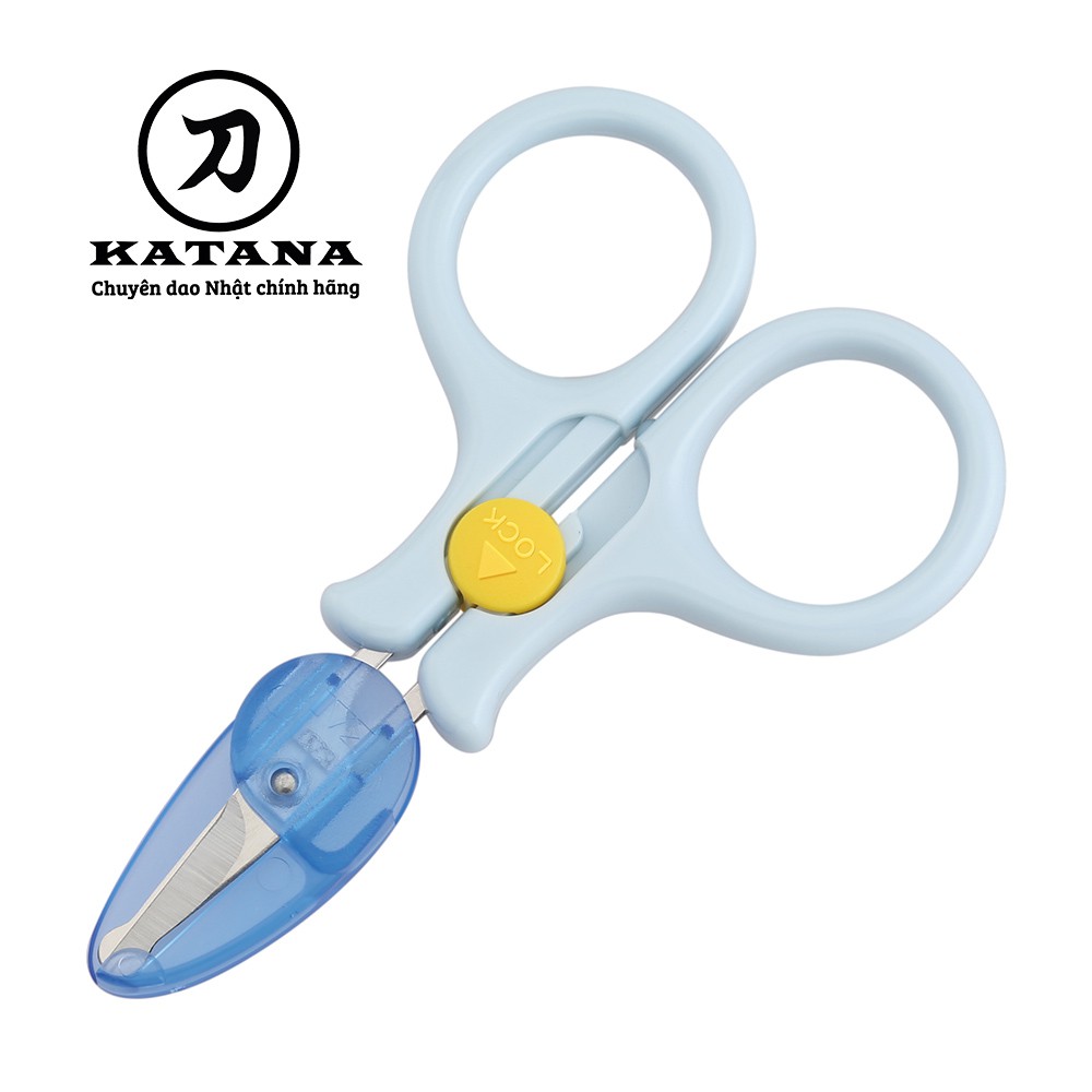 [CHÍNH HÃNG] Kéo cắt móng tay trẻ em Nhật KAI KF0116 (màu xanh) lưỡi thép chống rỉ an toàn cho bé - BH 12 tháng 1 ĐỔI 1