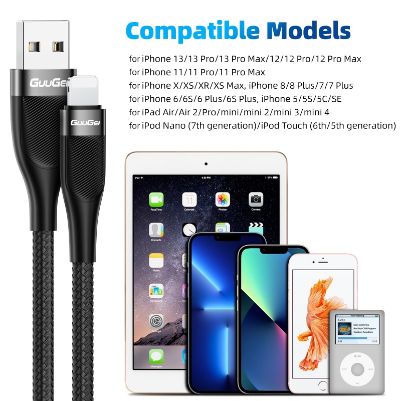 Dây cáp sạc nhanh Ankndo USB dành cho máy tính bảng/ iP 11 12 13 pro Max Xs X SE