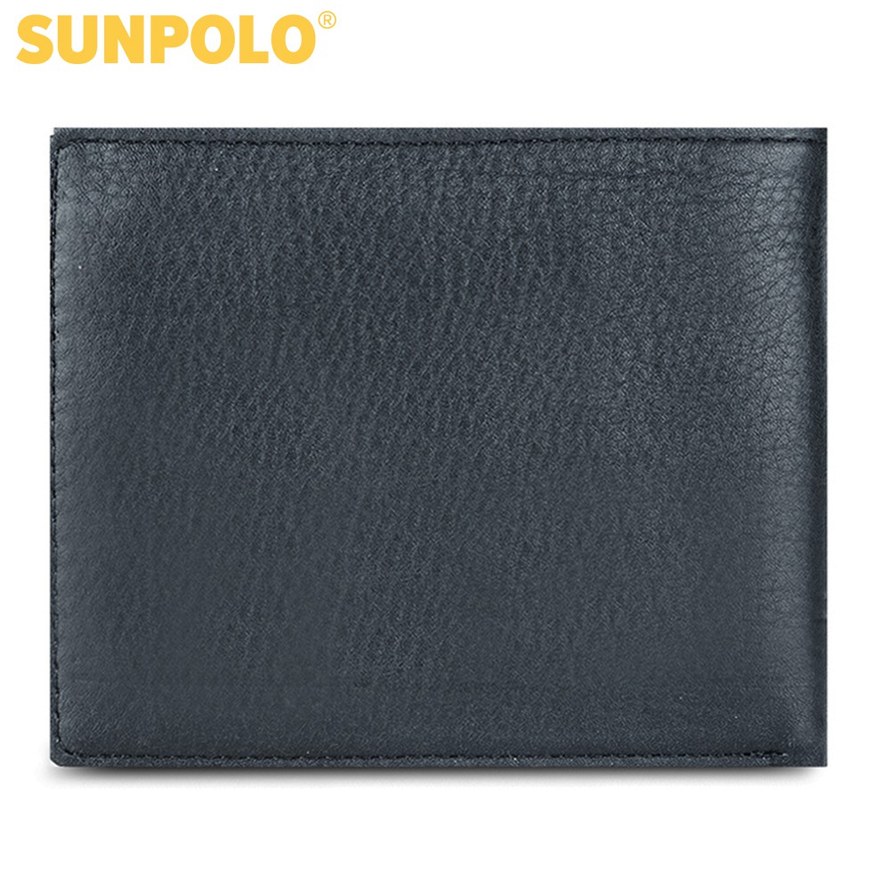 Bóp Ví Nam Da Bò SUNPOLO Đen Nâu - WS01DN